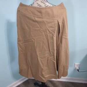 Pendleton virgin wool tan flare skirt size 10 brown vintage
